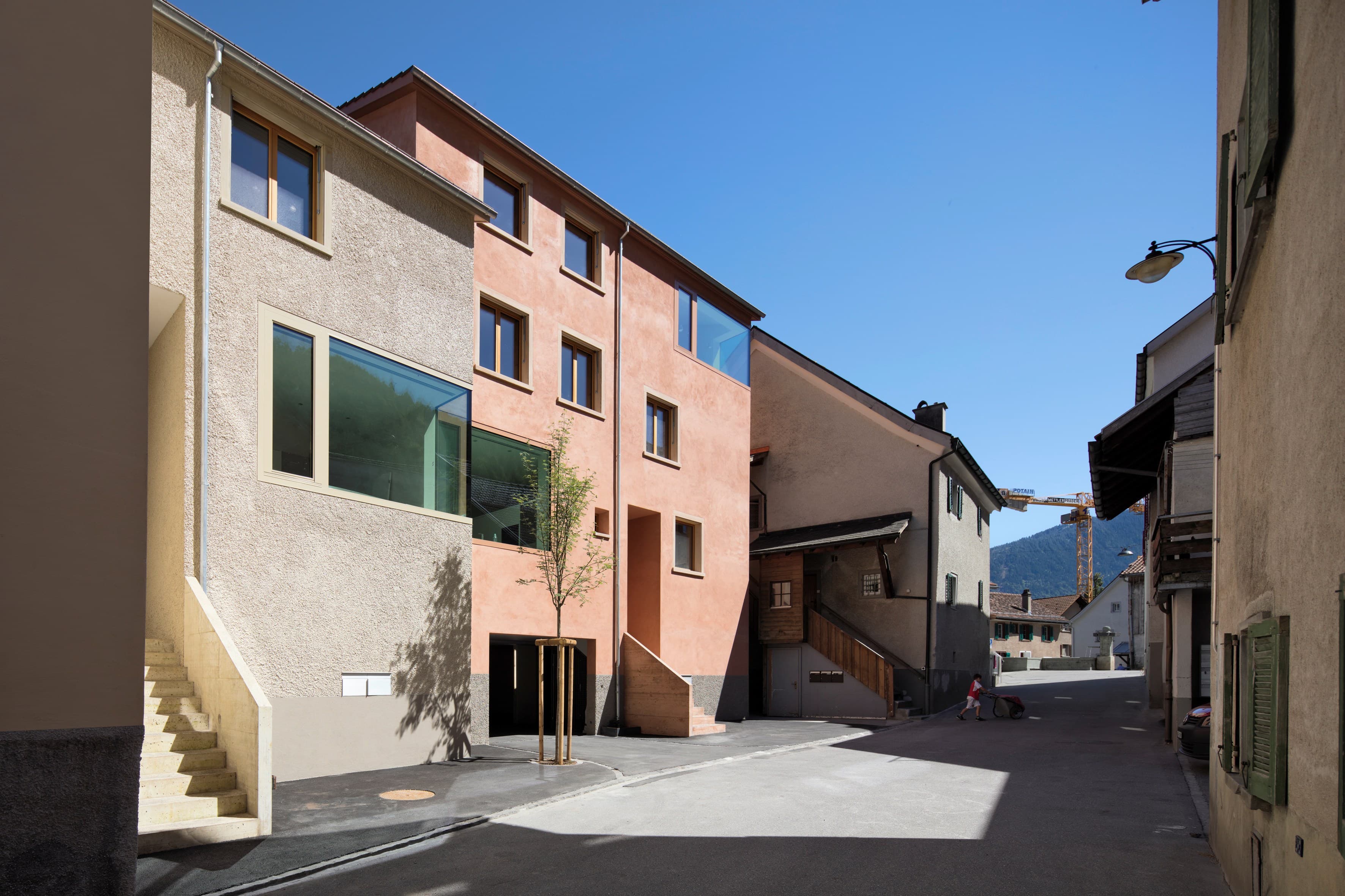 Strassenansicht Wohnhäuser im Winggel